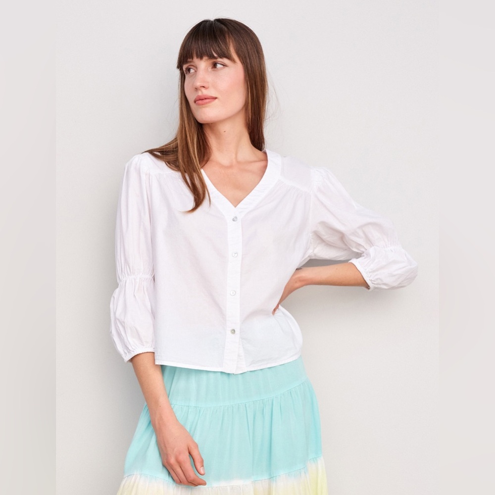 Sundry BUBBLE SLEEVE Cropped BLOUSE